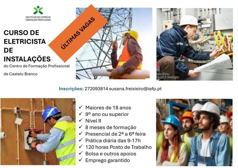 CURSO DE ELETRICISTA DE INSTALA&Ccedil;&Otilde;ES - inscri&ccedil;&otilde;es at&eacute; dia 20 de fevereiro